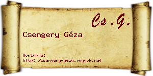 Csengery Géza névjegykártya