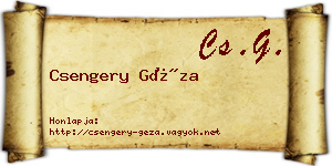 Csengery Géza névjegykártya