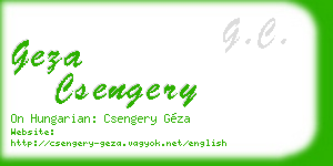 geza csengery business card